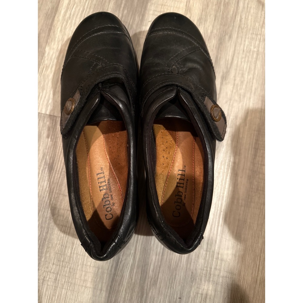 Cobb Hill New Balance Womens 9.5 W Black Leather Loafers Slip On Comfort Shoes